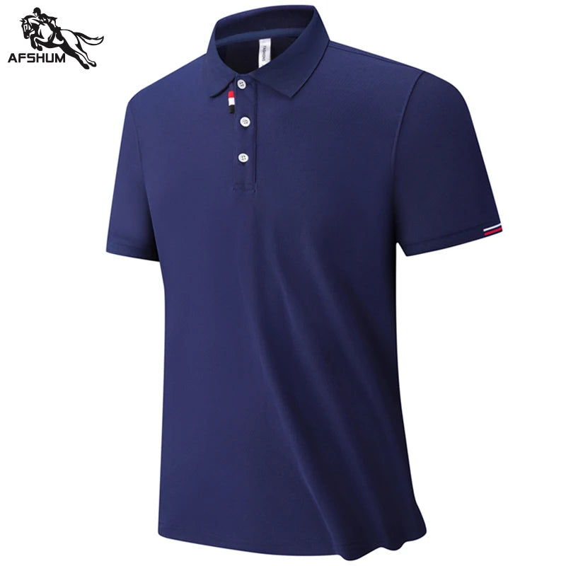 Men'S High Quality Summer New Lapel Men'S Short Sleeve Polo Shirt Cotton Solid Color Business Casual Men'S Polo Shirt M-6XL 8863