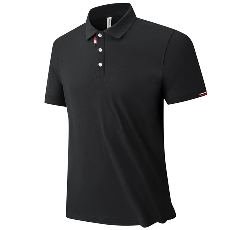 Men'S High Quality Summer New Lapel Men'S Short Sleeve Polo Shirt Cotton Solid Color Business Casual Men'S Polo Shirt M-6XL 8863