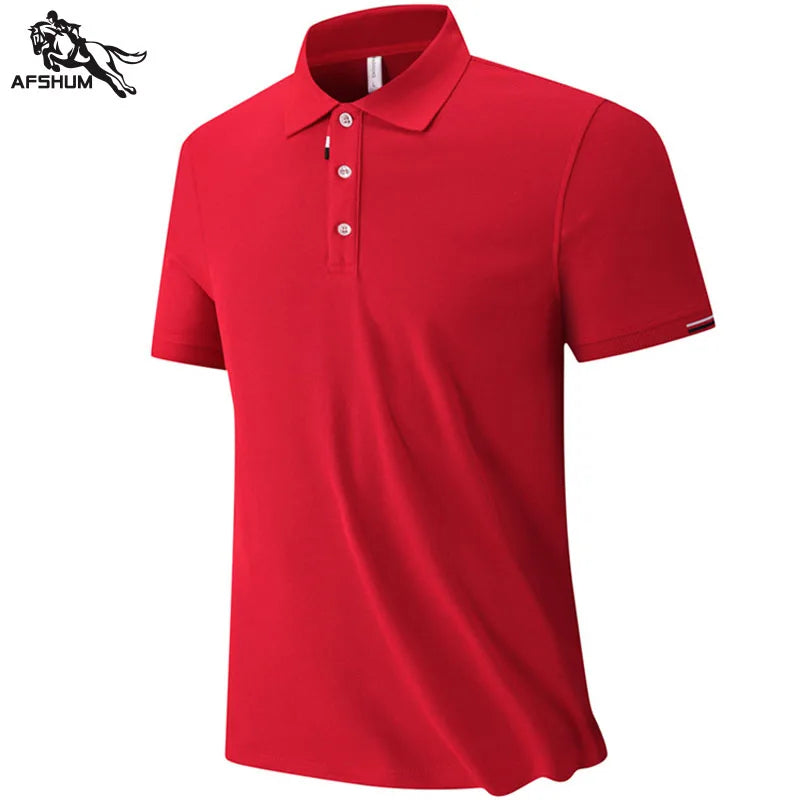 Men'S High Quality Summer New Lapel Men'S Short Sleeve Polo Shirt Cotton Solid Color Business Casual Men'S Polo Shirt M-6XL 8863
