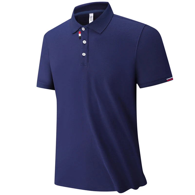 Men'S High Quality Summer New Lapel Men'S Short Sleeve Polo Shirt Cotton Solid Color Business Casual Men'S Polo Shirt M-6XL 8863