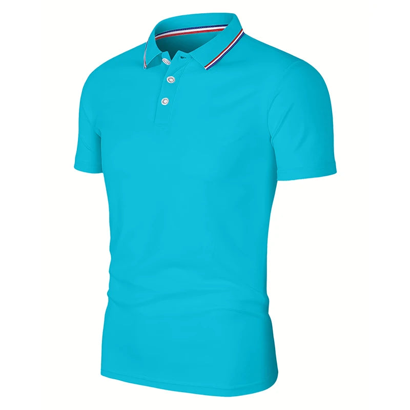 2025 Hot Sale Men'S Summer Casual Breathable Comfortable Polo Shirt Men'S Solid Color High Quality Short Sleeve T-Shirt