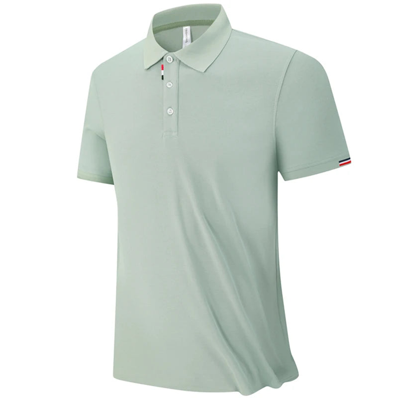 Men'S High Quality Summer New Lapel Men'S Short Sleeve Polo Shirt Cotton Solid Color Business Casual Men'S Polo Shirt M-6XL 8863